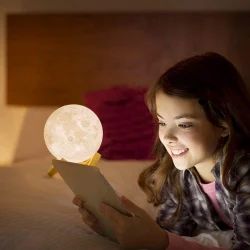 3d Moon Lamp 7 Multi Colors Changing Touch Sensor For Adult And Kids With Wooden Stand Night Lamp
