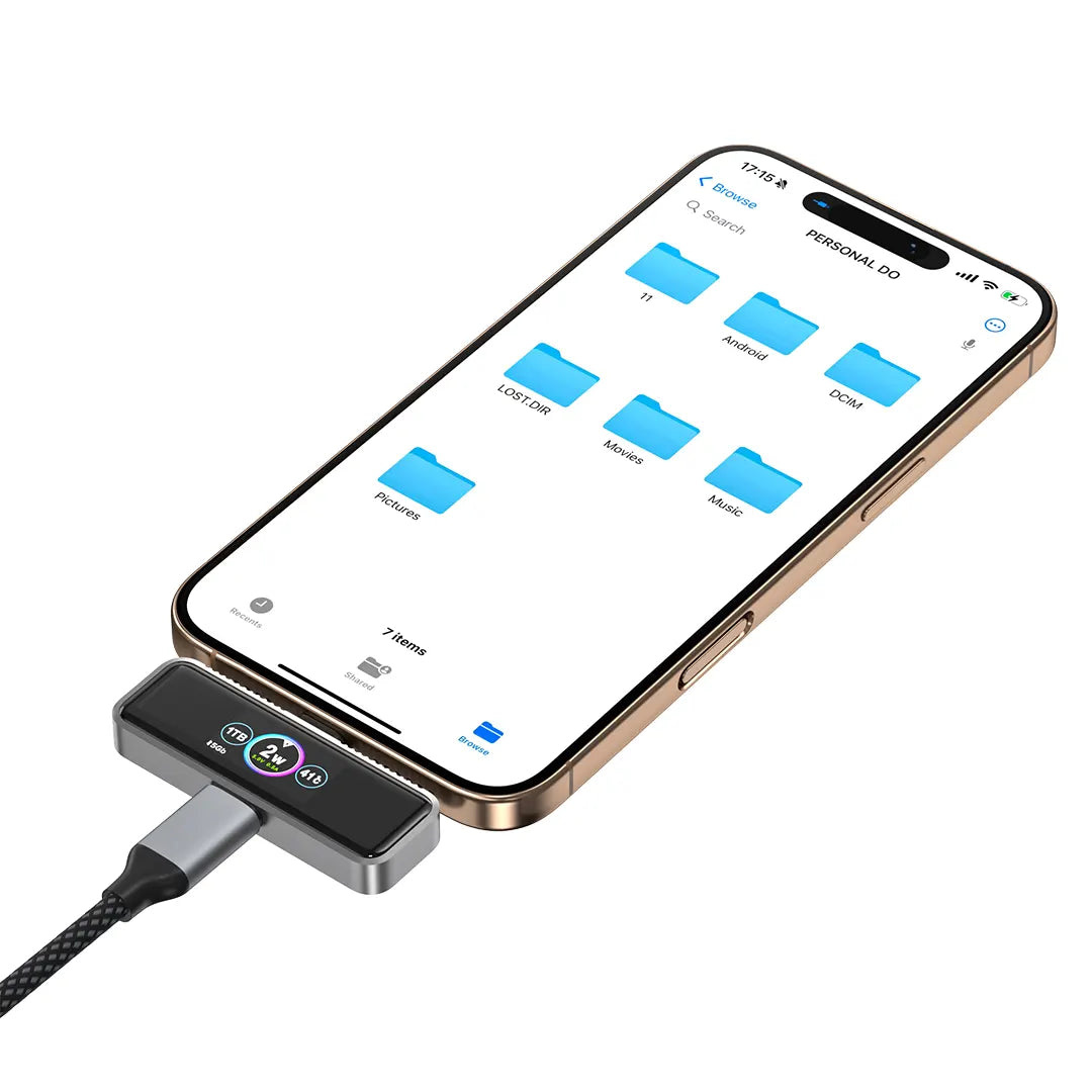 GT Storage USB-C & lightning port Magnetic Extended Storage for iPhone