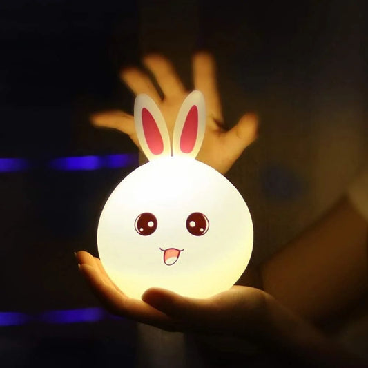 Night Lamp for Kids Silicone Cute Little Rabbit LED Table Lamp Birthday Gift for Kids Colour Chang