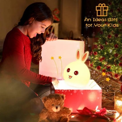 Night Lamp for Kids Silicone Cute Little Rabbit LED Table Lamp Birthday Gift for Kids Colour Chang