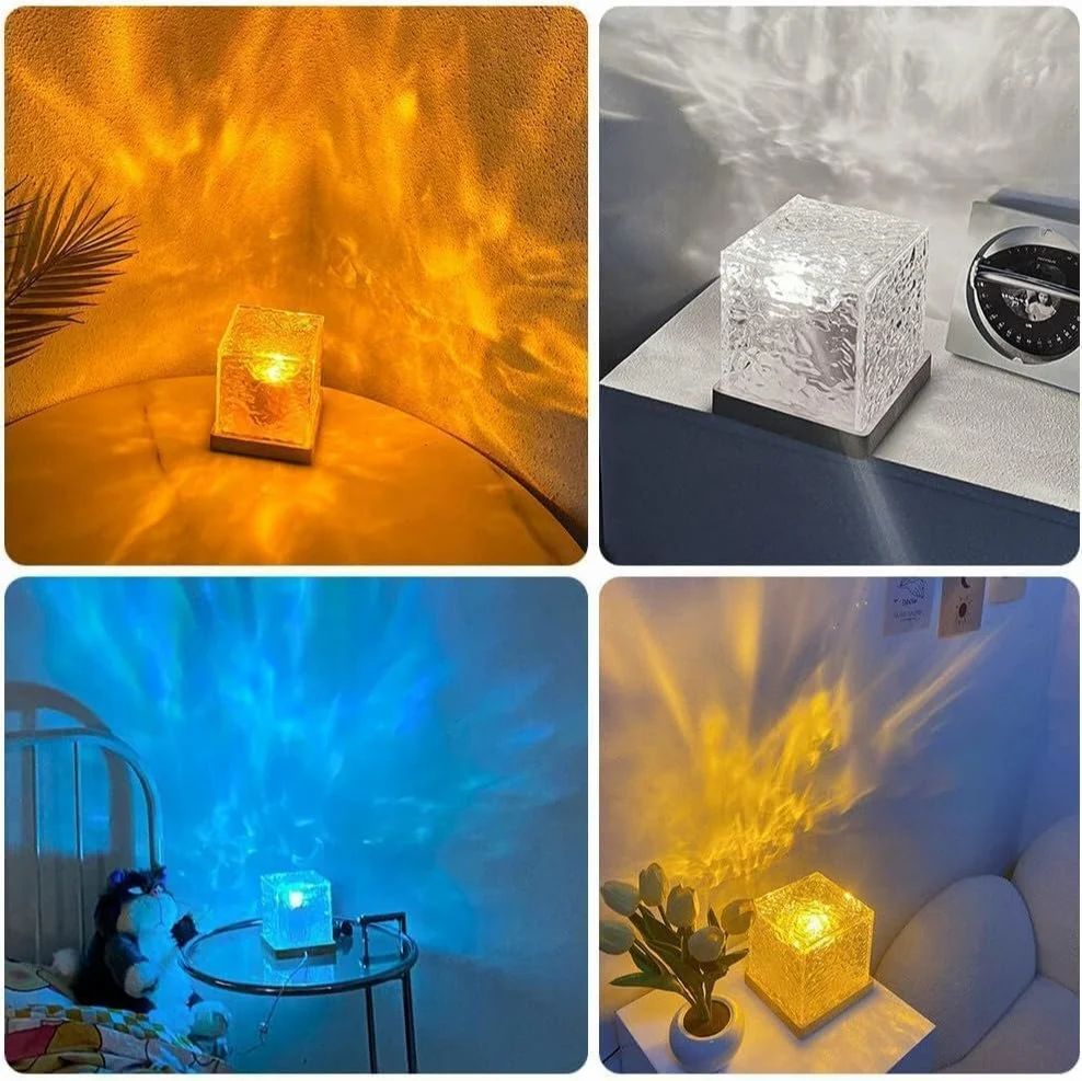 Projector Lights Ocean Wave, 3D Water Wave Effect LED Night Light, Crystal Table Lamp with Remote
