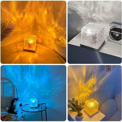 Projector Lights Ocean Wave, 3D Water Wave Effect LED Night Light, Crystal Table Lamp with Remote