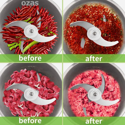 Stainless Steel (2L) Meat Blender Meat Grinder Electric Chopper for Meat Vegetables Fruits