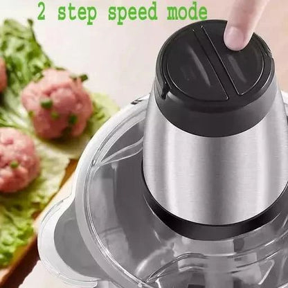 Stainless Steel (2L) Meat Blender Meat Grinder Electric Chopper for Meat Vegetables Fruits