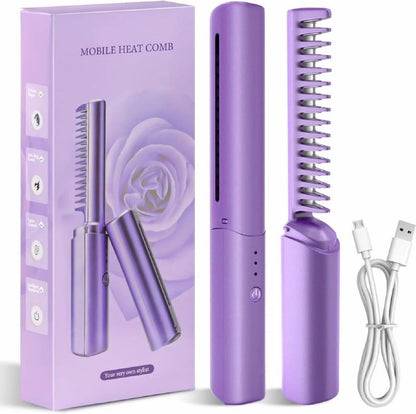 Rechargeable Hair Comb Straightener